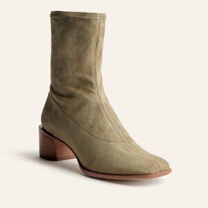 REFORMATION Louie Stretch Sock Bootie - Sz 7 - Sage Suede - VERY …